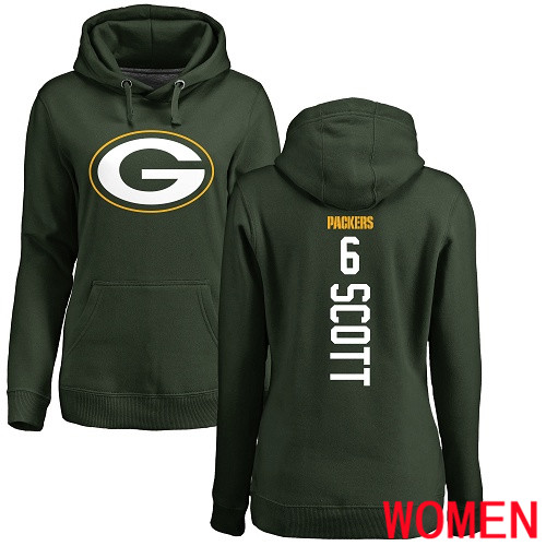Green Bay Packers Green Women #6 Scott J K Backer Nike NFL Pullover Hoodie Sweatshirts->women nfl jersey->Women Jersey